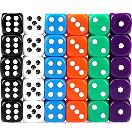 set dados 6 caras colores parchis