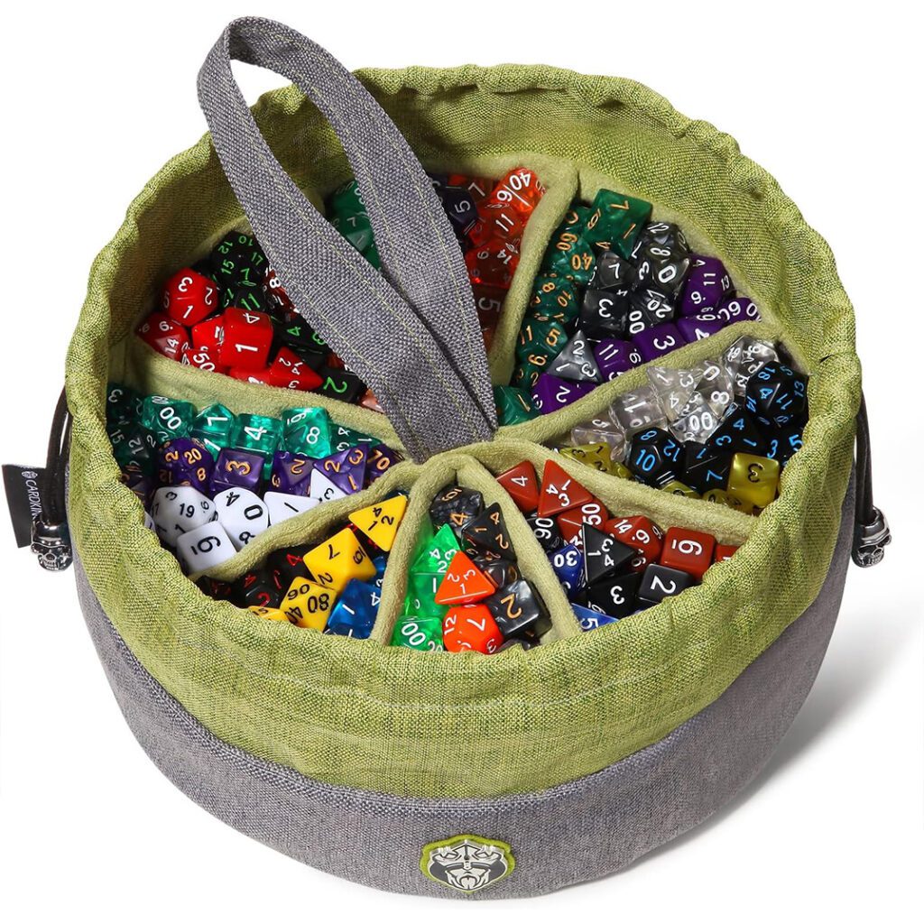 Bolsa para dados de 8 bolsillos de gran capacidad