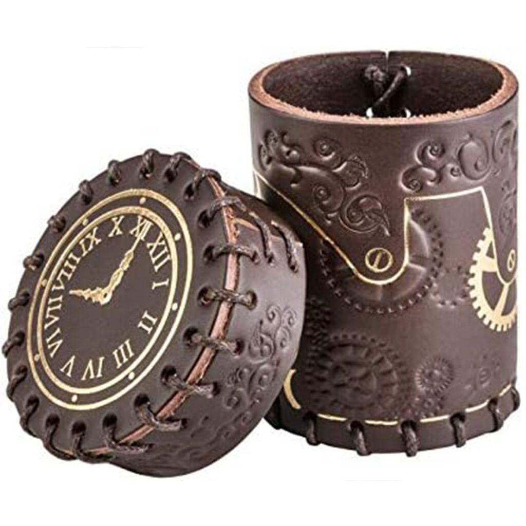 Copa de dados Steampunk de piel
