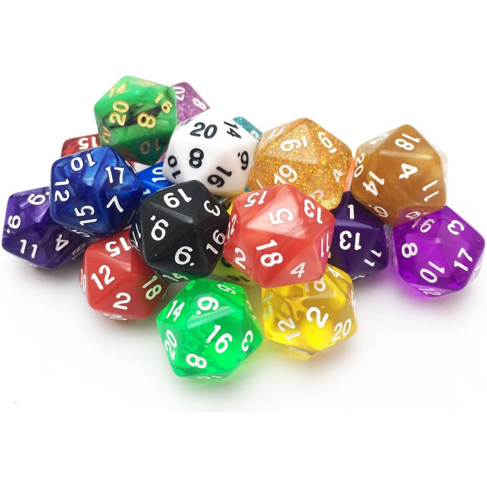 Set de 10 Dados D20 - multicolor