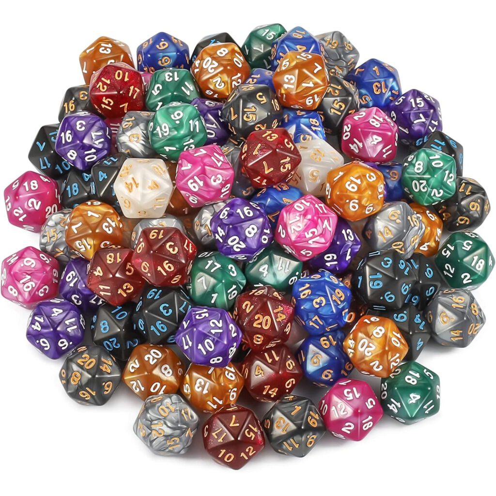Set de 100 Dados D20 - multicolor