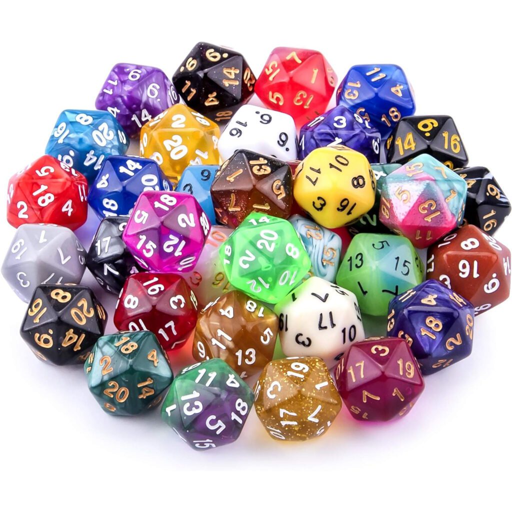 Set de 35 Dados D20 - multicolor