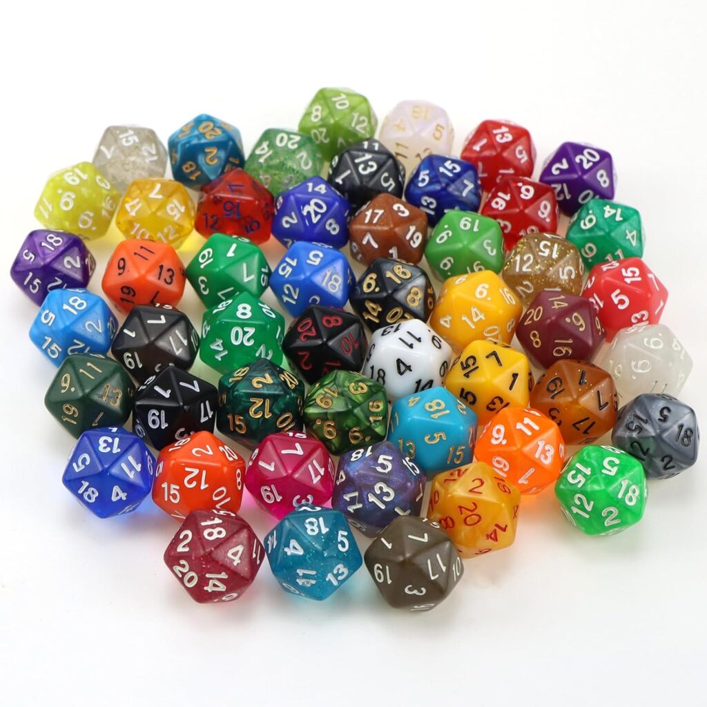 Set de 50 Dados D20 - multicolor