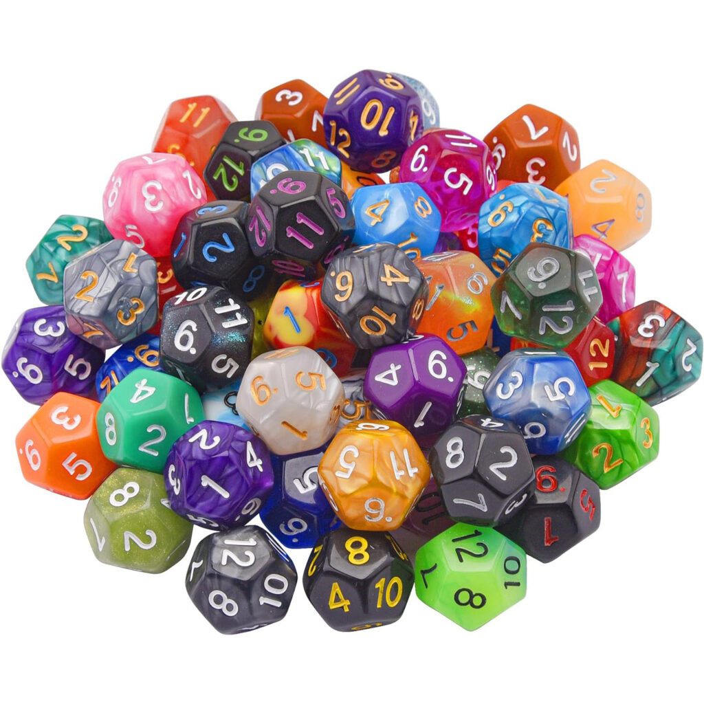 Set de 56 Dados D12 - multicolor