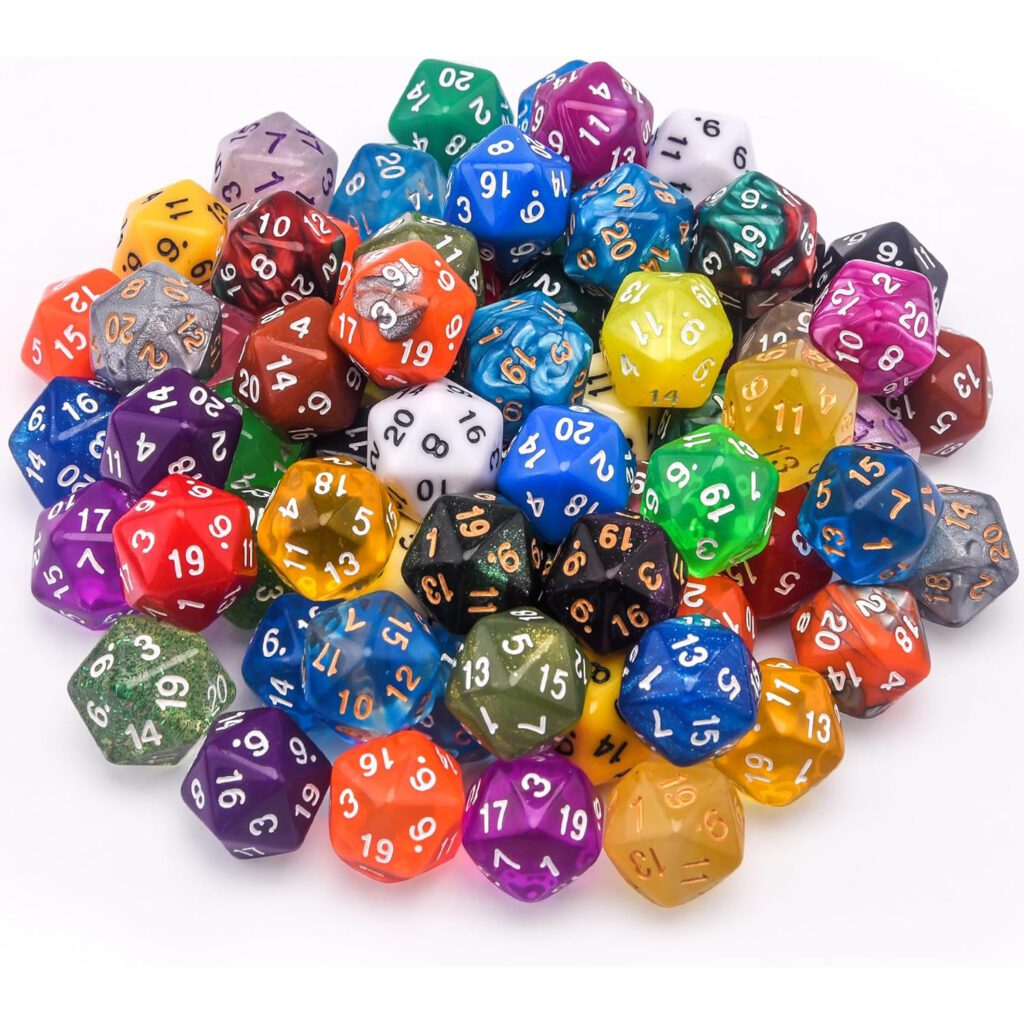 Set de 70 Dados D20 - multicolor