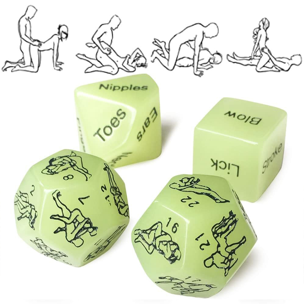 Set de dados sexuales fluorescentes para jugar en pareja