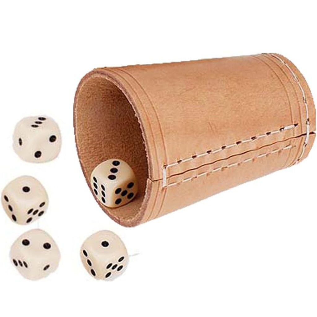 Taza de Dados forrada de piel de vacuno sintético